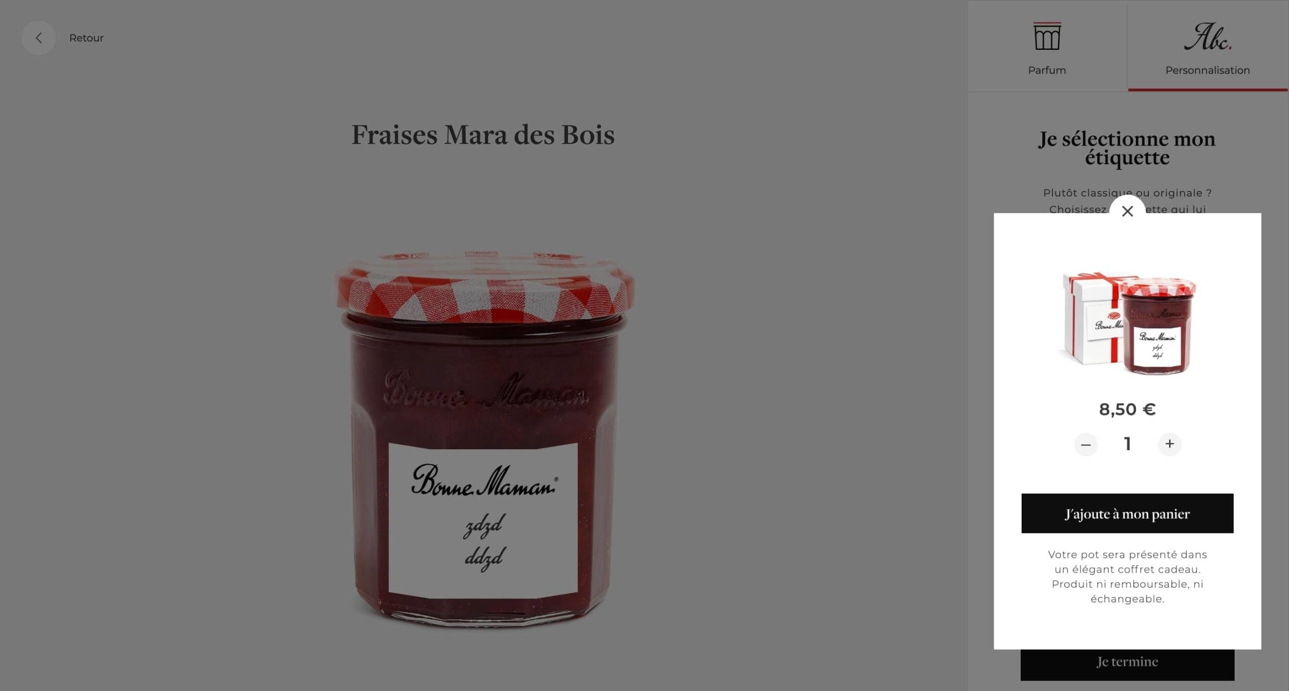 Custom jar's Bonne Maman